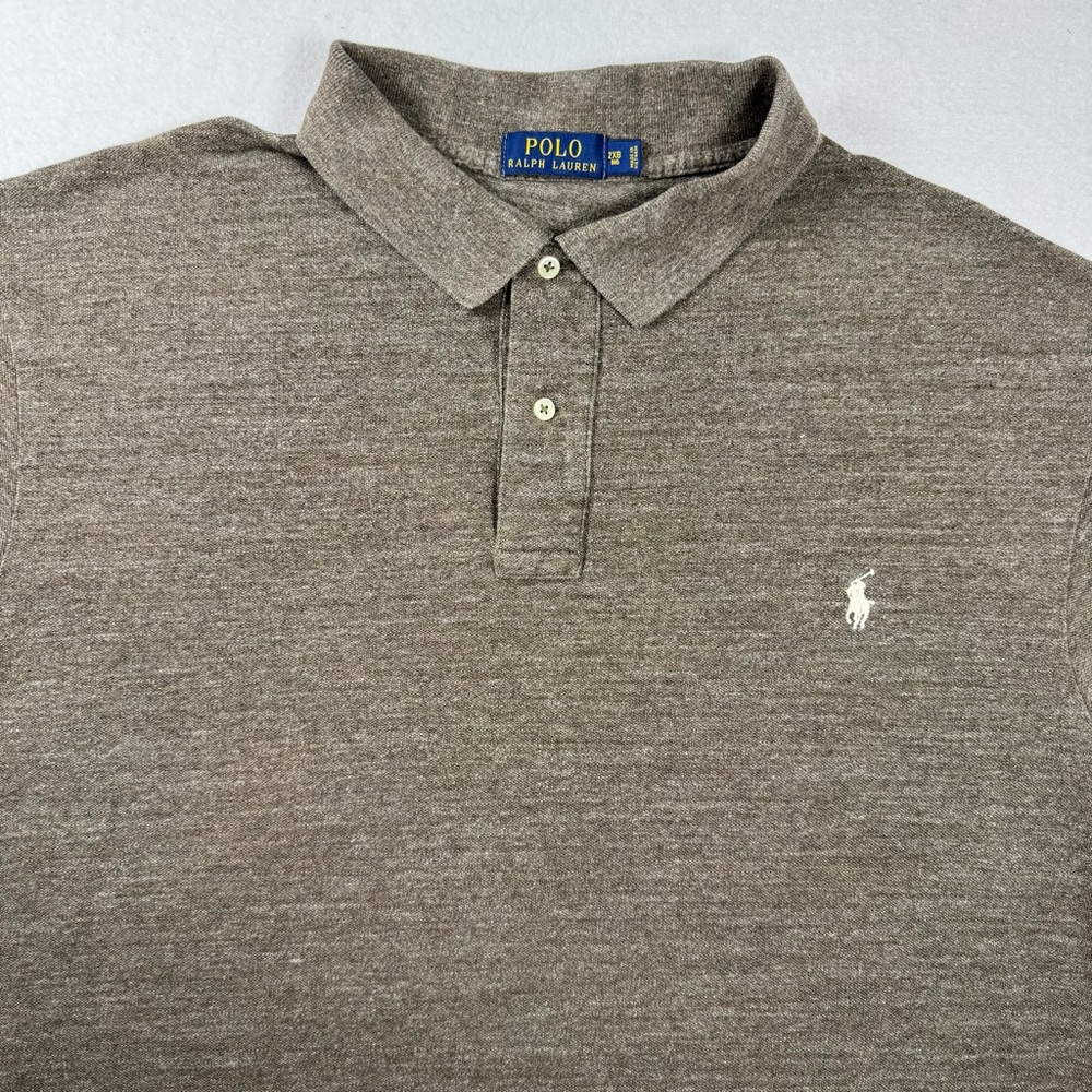 Polo Ralph Lauren Men’s 2XB‎ Brown Long‑Sleeve Cotton Polo Shirt - Picture 6 of 13